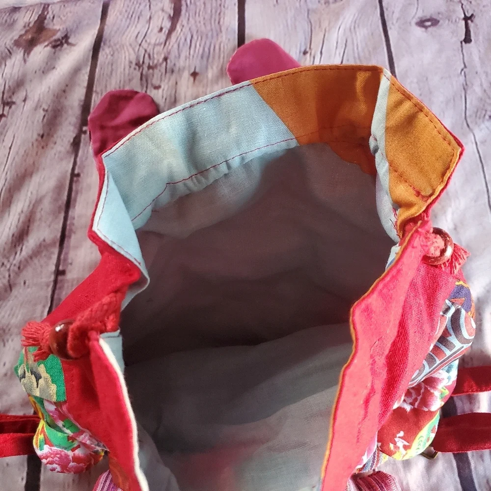 Handmade Novelty Patchwork Dog Backpack Multicolor Fabric Small